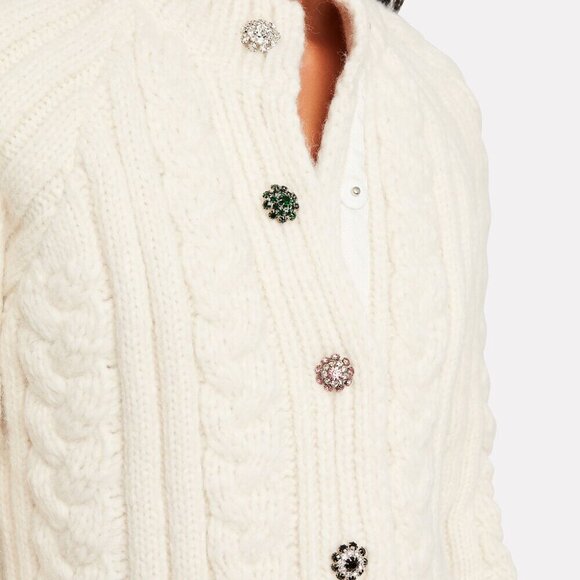 Ganni Crystal-embellished Button Cardigan Sweater - Picture 4 of 9